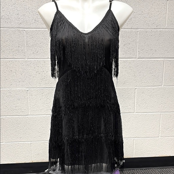 Dresses & Skirts - Elegant Black Fringe Dress